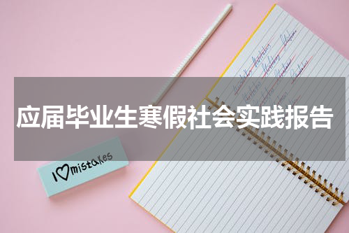 应届毕业生寒假社会实践报告