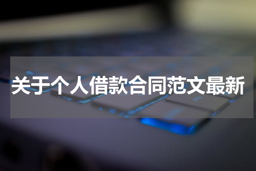 关于个人借款合同范文最新