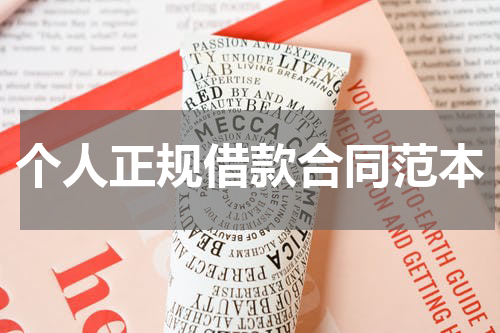 个人正规借款合同范本