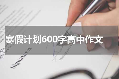 寒假计划600字高中作文