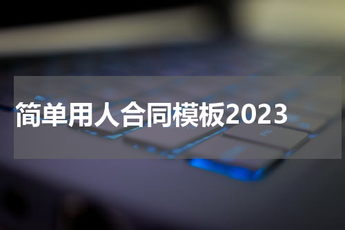 简单用人合同模板2023