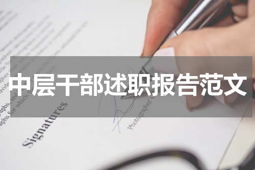 中层干部述职报告范文