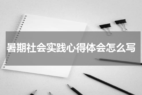 暑期社会实践心得体会怎么写