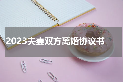 2023夫妻双方离婚协议书