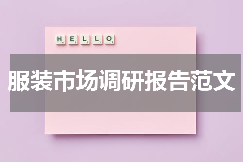服装市场调研报告范文