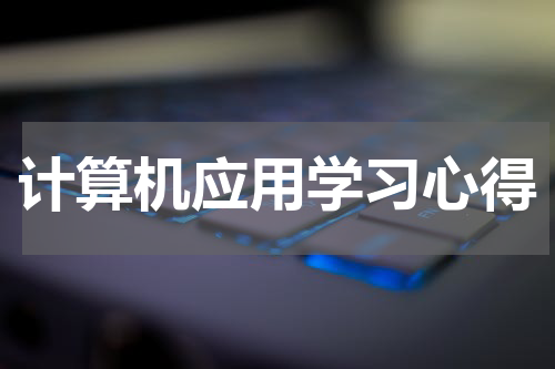 计算机应用学习心得