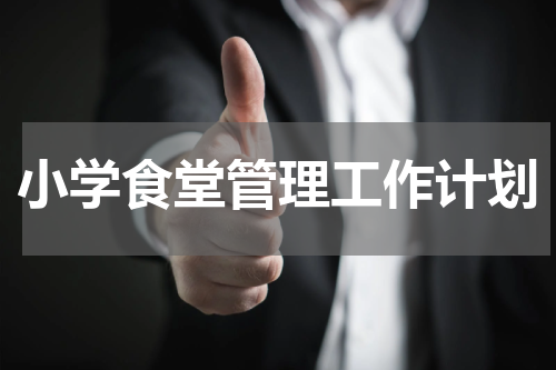 小学食堂管理工作计划