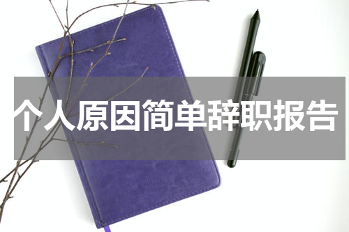 个人原因简单辞职报告