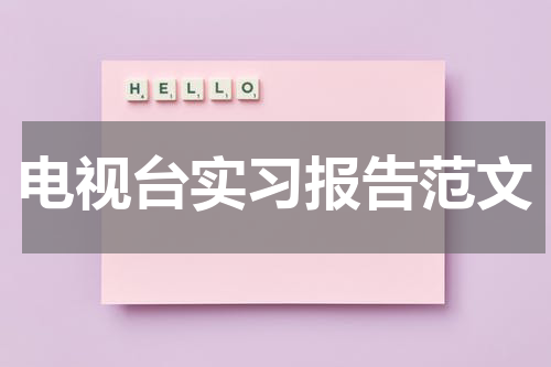 电视台实习报告范文