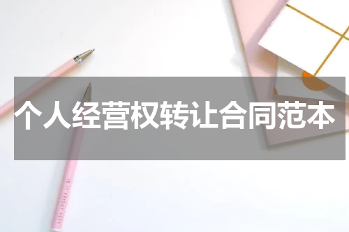 个人经营权转让合同范本