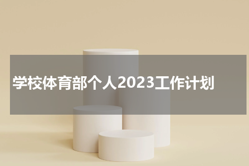 学校体育部个人2023工作计划