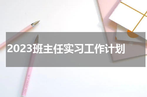2023班主任实习工作计划