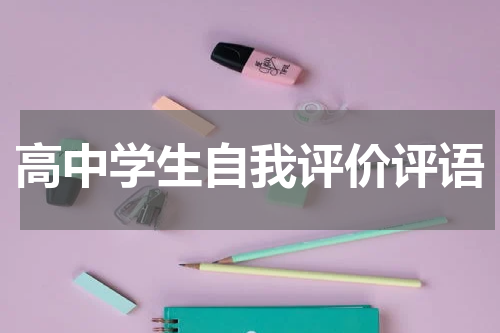 高中学生自我评价评语