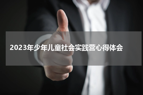 2023年少年儿童社会实践营心得体会