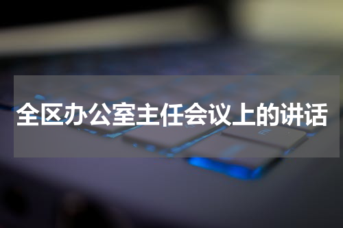 全区办公室主任会议上的讲话