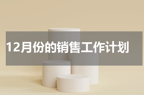 12月份的销售工作计划