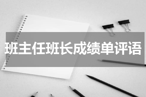 班主任班长成绩单评语