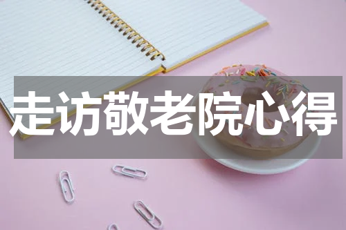 走访敬老院心得