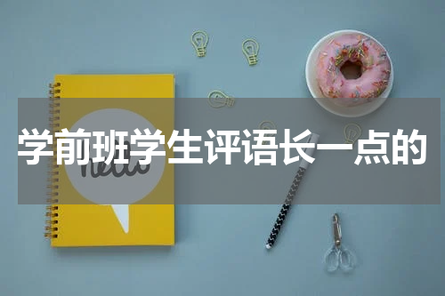 学前班学生评语长一点的