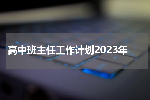 高中班主任工作计划2023年