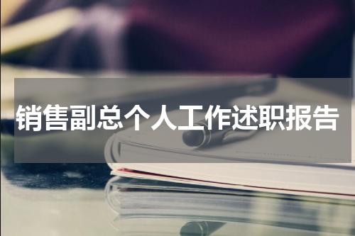 销售副总个人工作述职报告