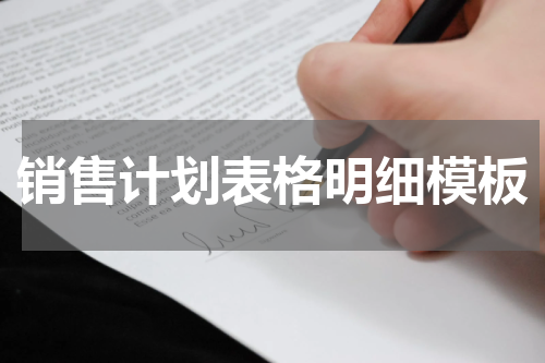 销售计划表格明细模板