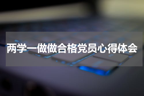 两学一做做合格党员心得体会