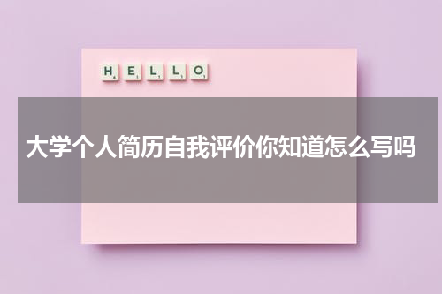 大学个人简历自我评价你知道怎么写吗