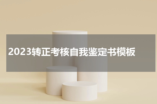 2023转正考核自我鉴定书模板