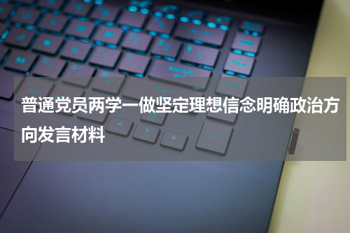 普通党员两学一做坚定理想信念明确政治方向发言材料
