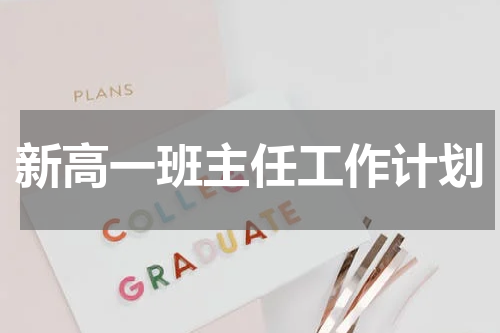 新高一班主任工作计划