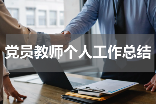 党员教师个人工作总结