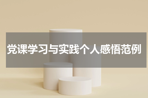 党课学习与实践个人感悟范例