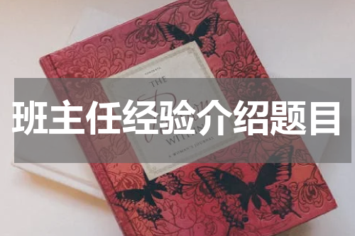 班主任经验介绍题目