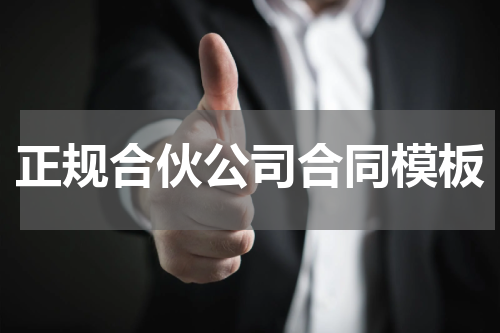 正规合伙公司合同模板
