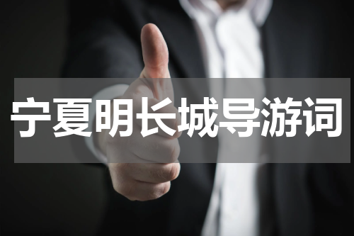 宁夏明长城导游词