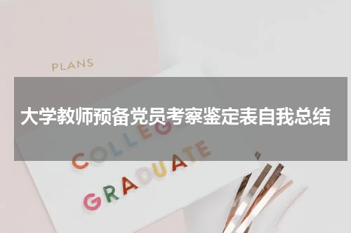大学教师预备党员考察鉴定表自我总结