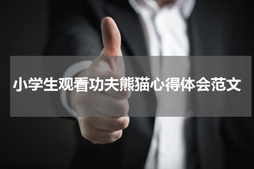 小学生观看功夫熊猫心得体会范文