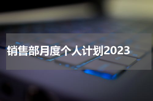 销售部月度个人计划2023