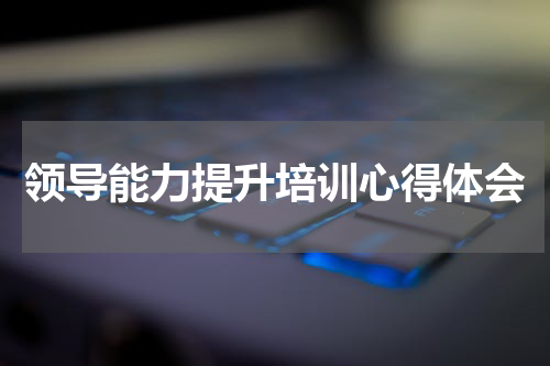 领导能力提升培训心得体会