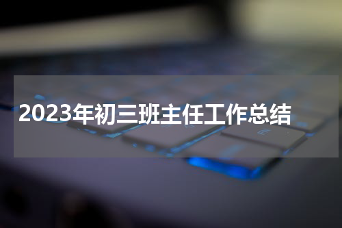 2023年初三班主任工作总结