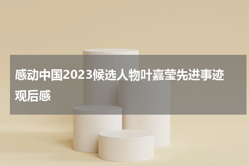 感动中国2023候选人物叶嘉莹先进事迹观后感