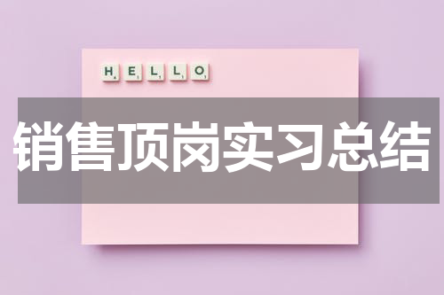 销售顶岗实习总结