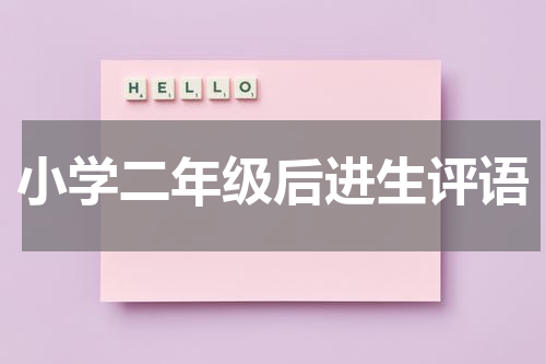 小学二年级后进生评语