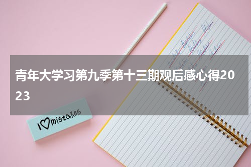 青年大学习第九季第十三期观后感心得2023