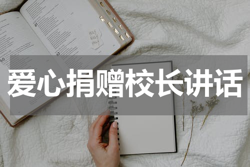 爱心捐赠校长讲话