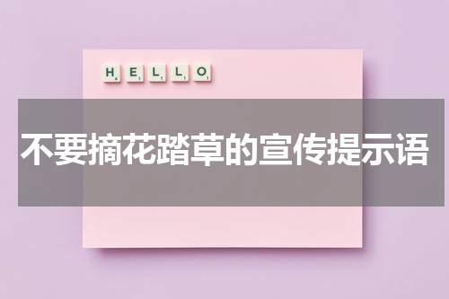 不要摘花踏草的宣传提示语