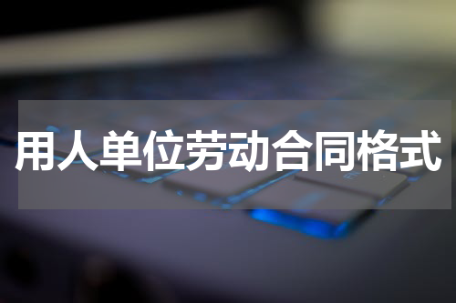 用人单位劳动合同格式