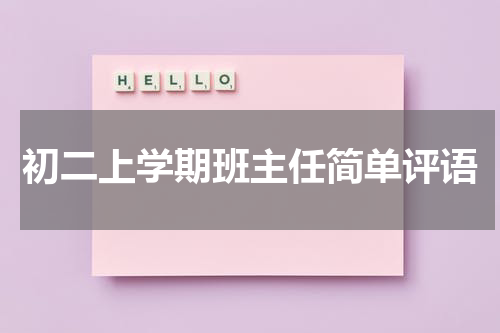 初二上学期班主任简单评语