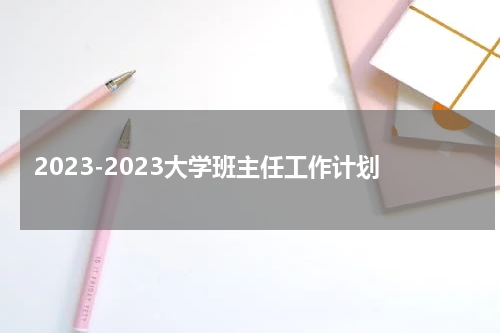 2023-2023大学班主任工作计划